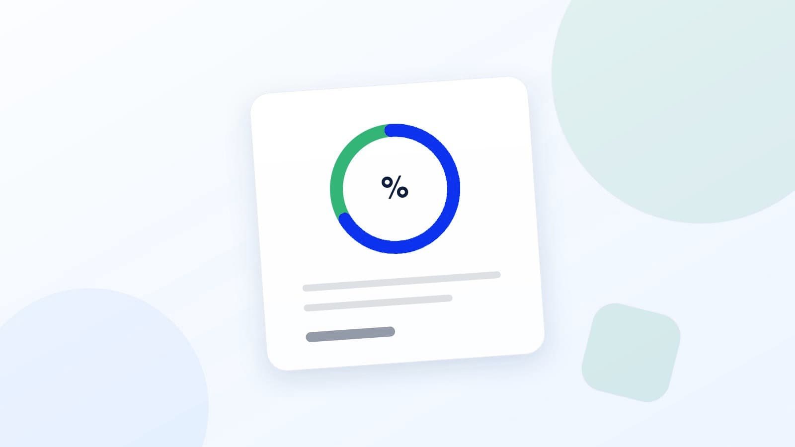 Yüzde işareti çevresinde halka grafik bulunan sade bir çizim